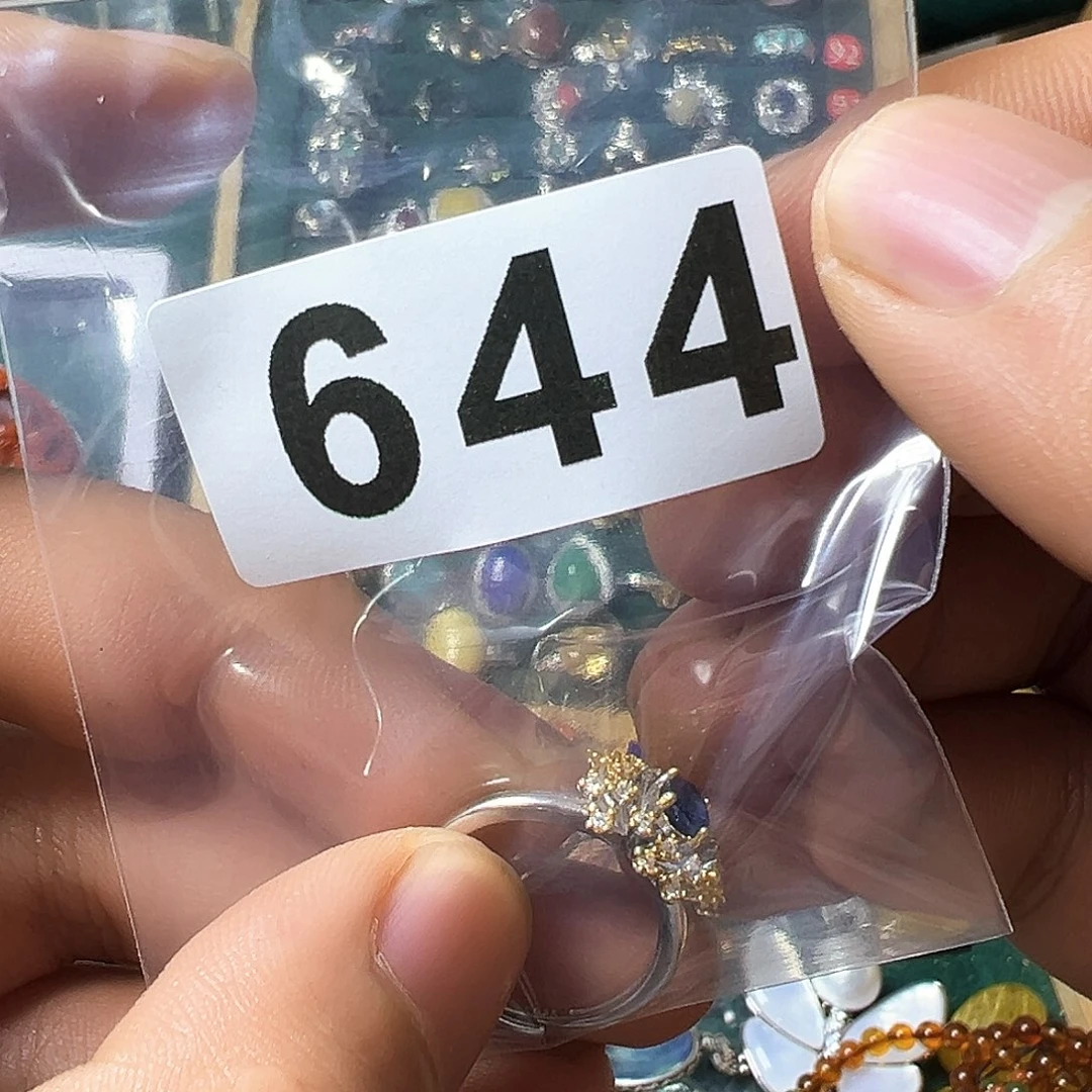 石英质玉戒指银S925镶嵌雾*