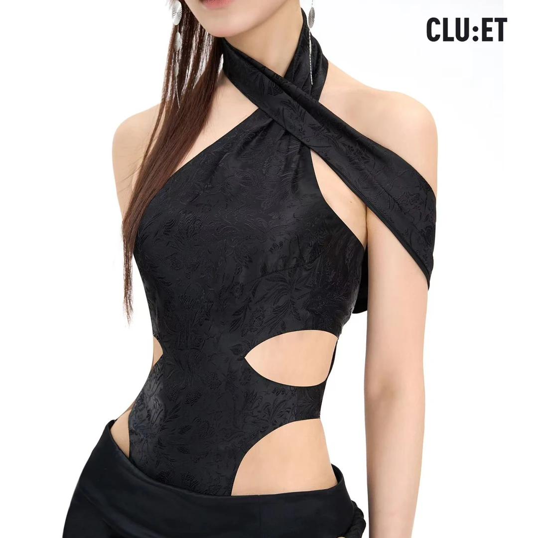 「流光晚萤」新中式缎面提花连体衣