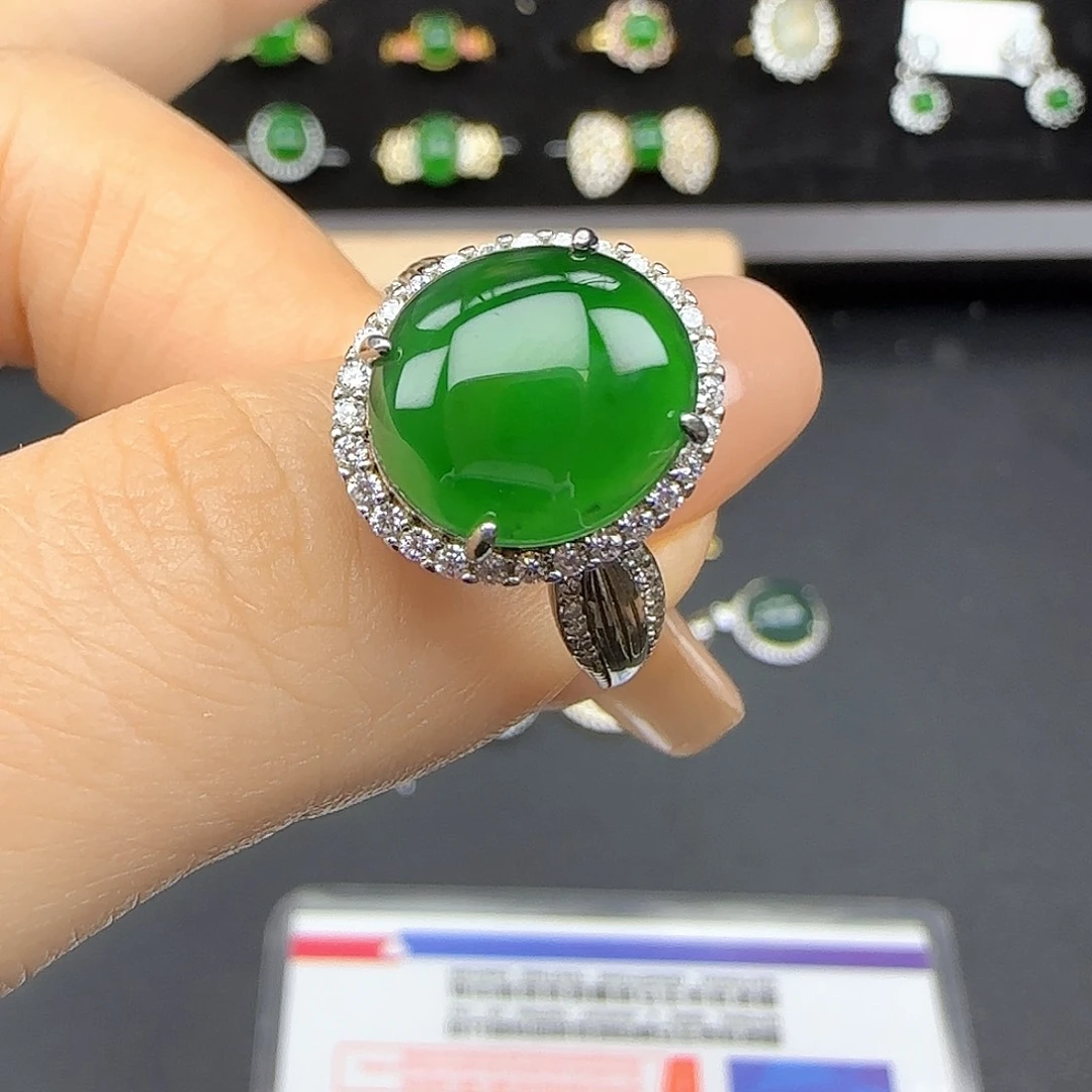银S925镶嵌戒指翡翠