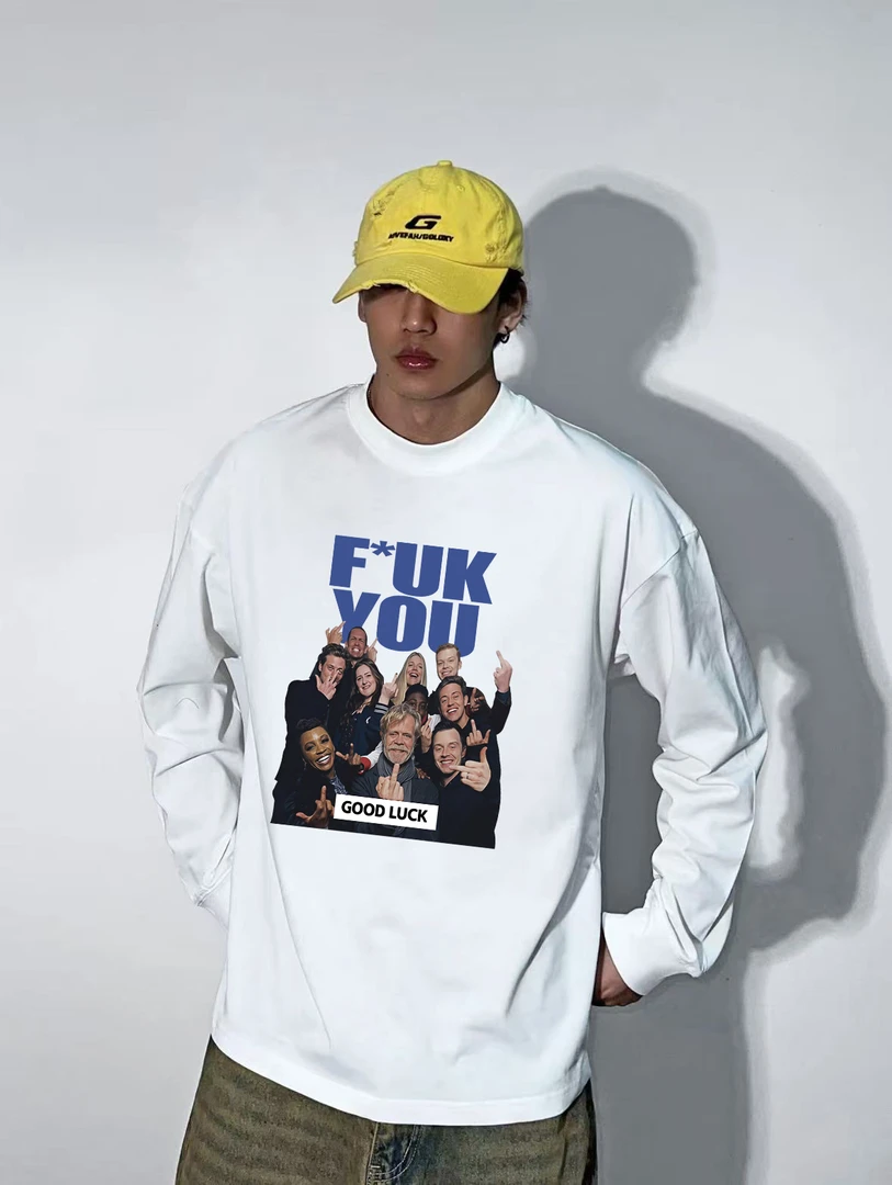 男街头美式设计感印花长袖痞帅百搭休闲小众重磅纯棉打底T恤上衣