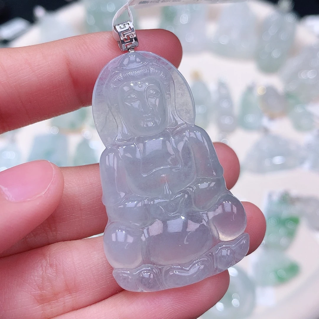 颈饰18K金镶嵌翡翠45.7-27.8-5.7