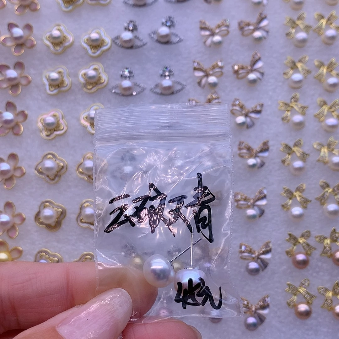 淡水珍珠耳饰合金