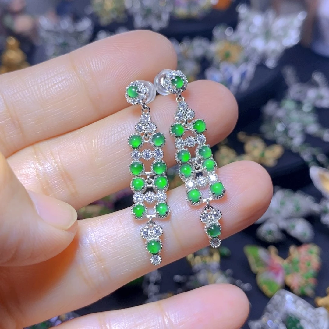 翡翠银S925镶嵌吊坠(不含链)天然翡翠
