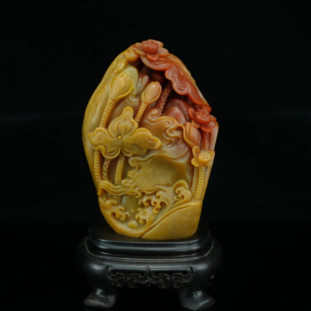 田黄 步步生莲/朵云轩SHSW1007HC 525g 祥泽园馆藏 压轴重磅