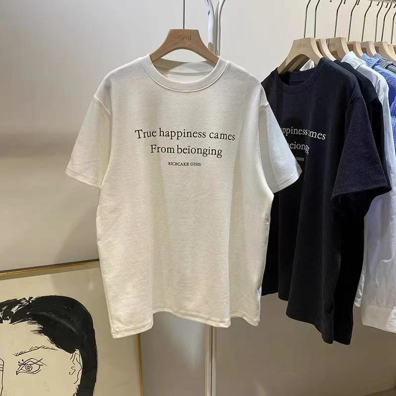 英国Gesamy三色宽松磨毛字母短袖