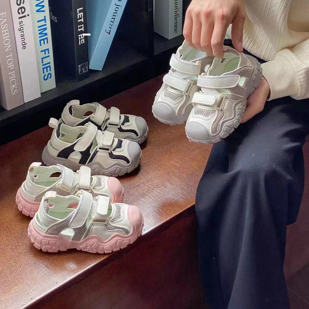 【框子】24年夏季新韩版时尚儿童运动凉鞋镂空透气女童框子鞋3898