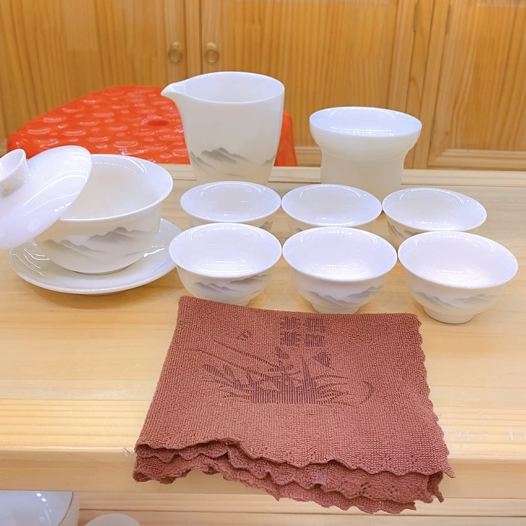 羊脂玉瓷茶具套装