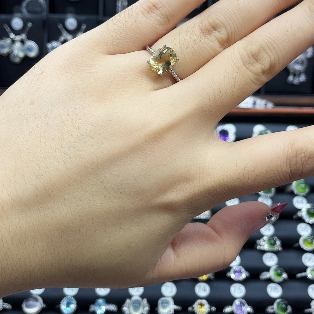 银S925镶嵌戒指黄晶