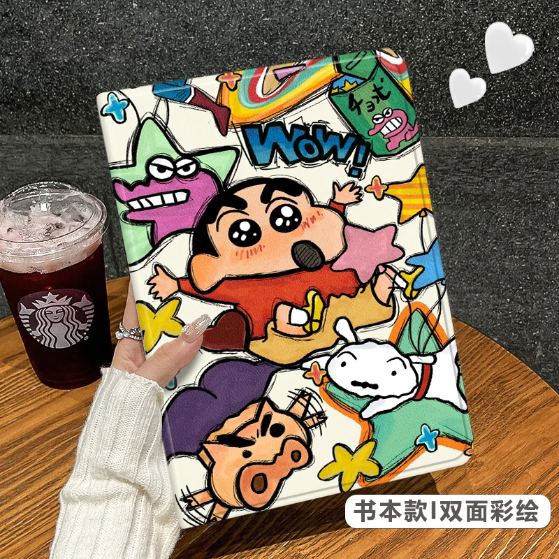 适用一加平板2Pro保护套涂鸦小新oppo pad4pro全包边SE防摔笔槽壳