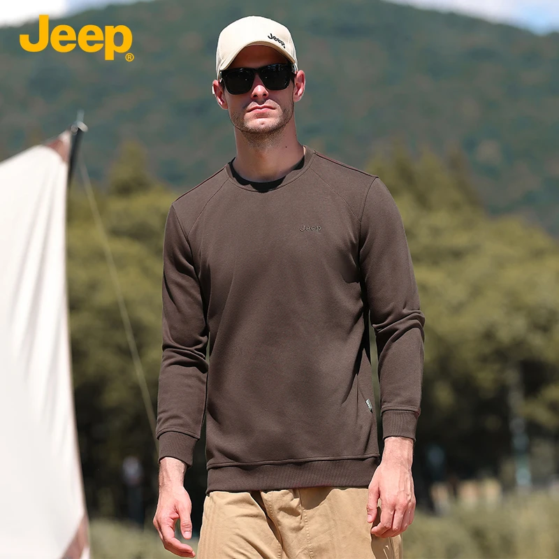 JEEP/吉普秋冬男士新款百搭舒适圆领套头休闲宽松卫衣248