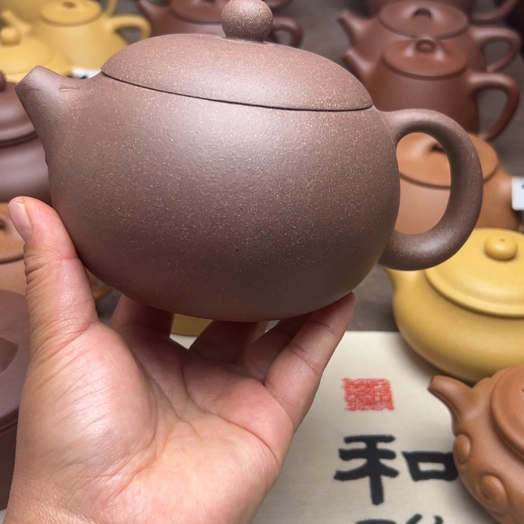 紫砂茶壶紫泥半手工650cc左右