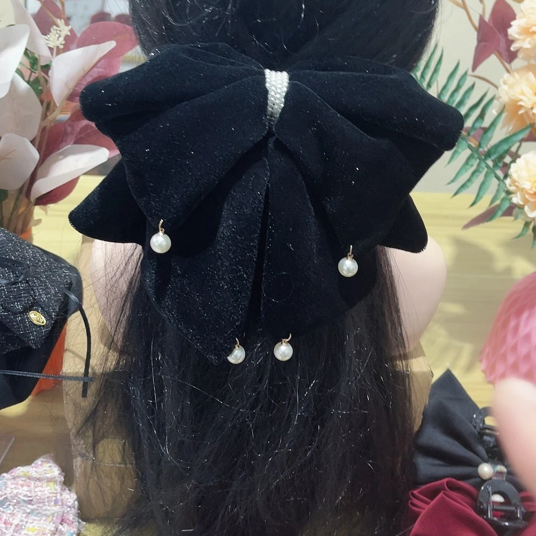 皮质铁合金蝴蝶结发夹