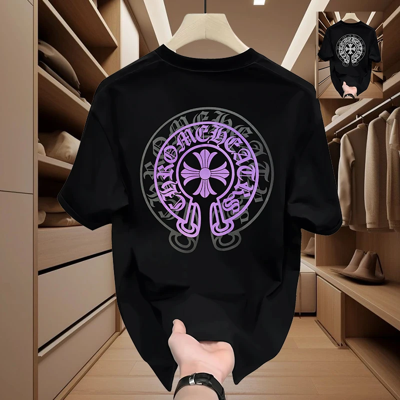 【潘总专属-光变马蹄花】T1987夏季新款时尚光感变色印花短袖休闲