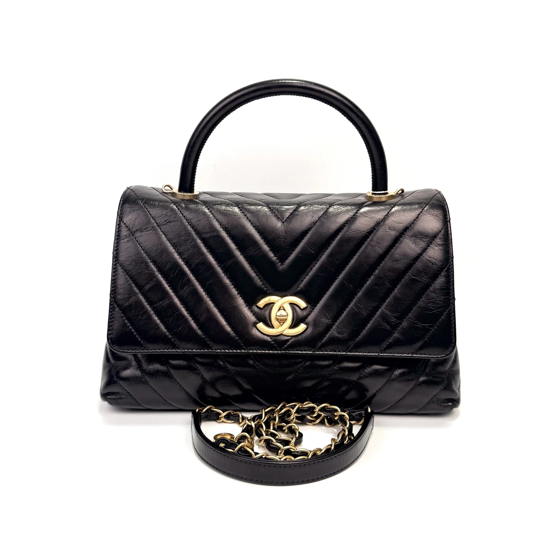 99新 Chanel/香奈儿 拾壹香奈儿cocohandle中号/98新/27430853