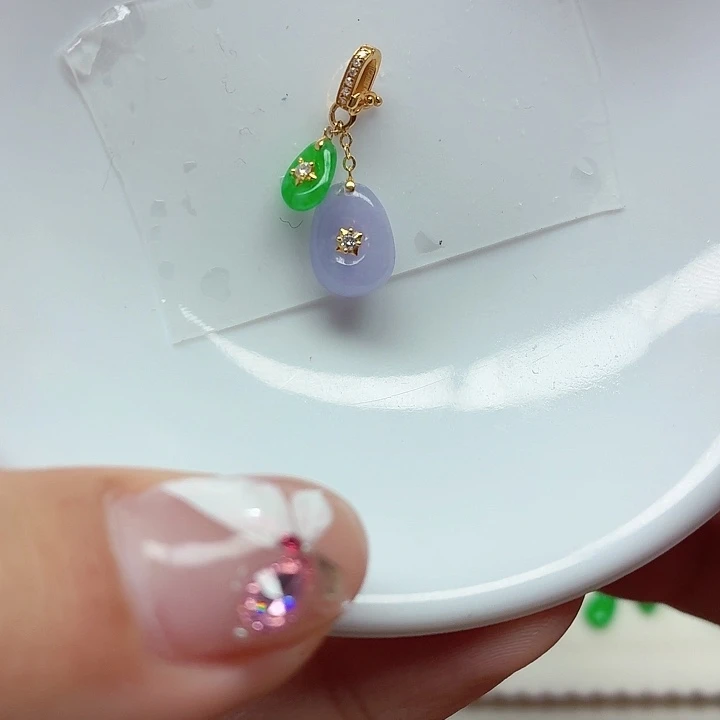 翡翠18K金镶嵌手链天然缅甸翡翠A货