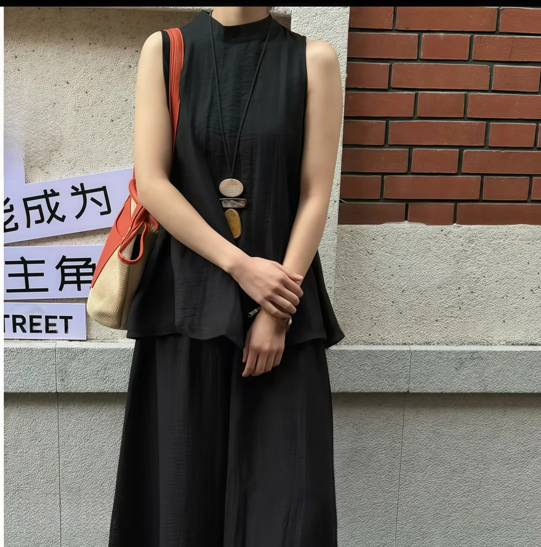 休闲风极简风都市风时尚套装唐装套装民族风阔腿裤