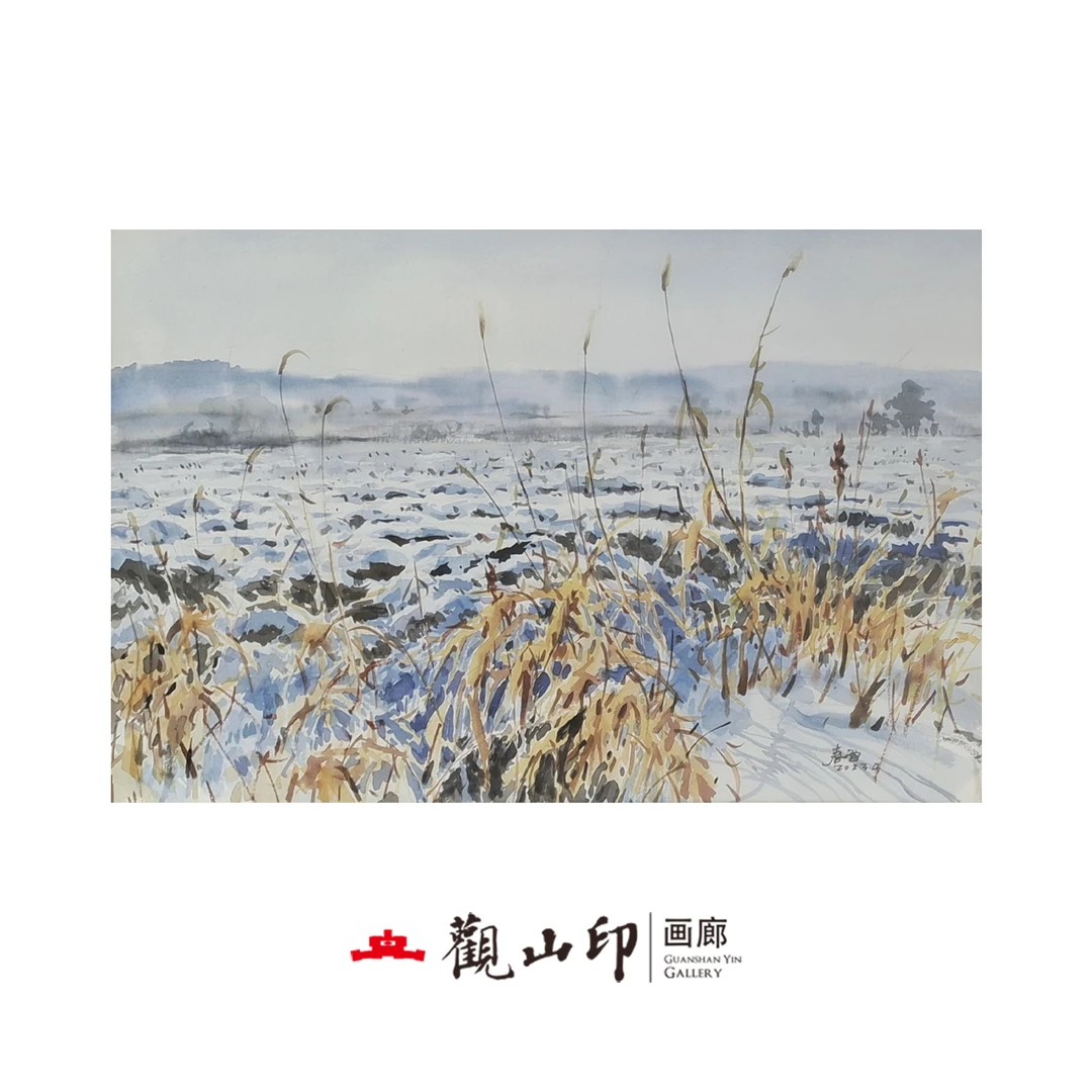 谢春雷 原创手绘风景水彩画53x35cm作品1201