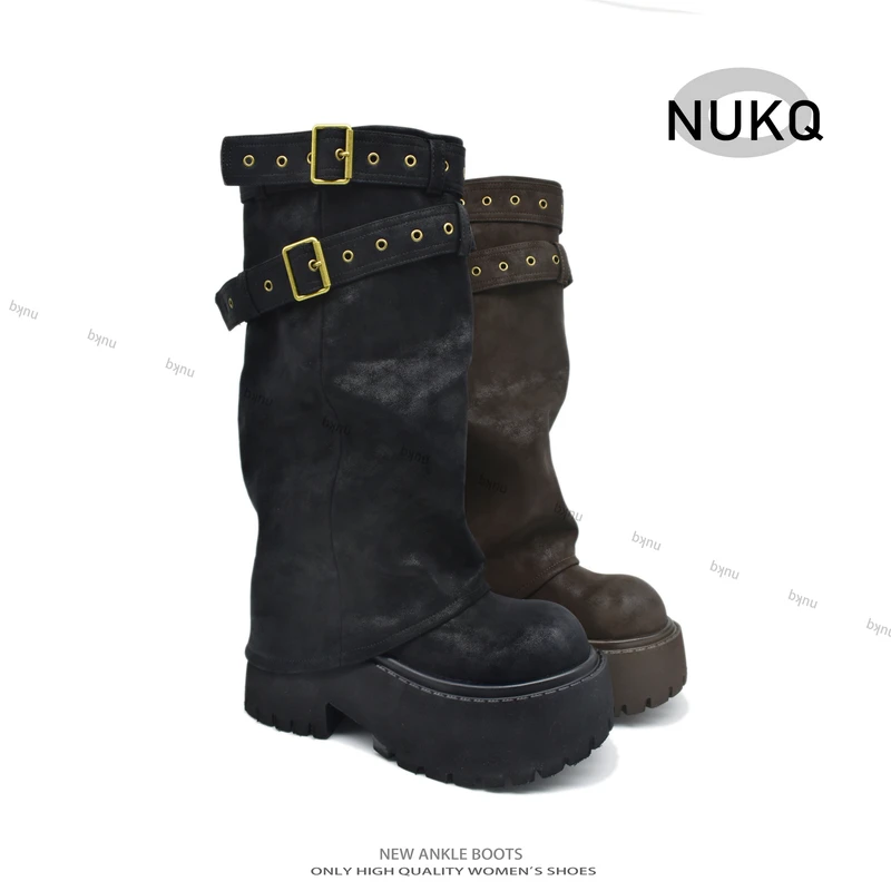 【专属】高奢【NUKQ】  高跟厚底 时尚百搭厚底靴