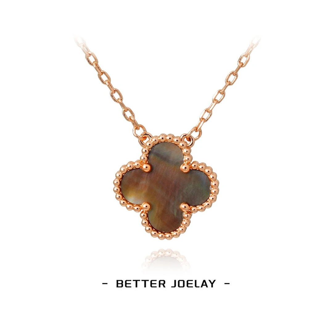 铜合金贝壳项链 BETTER JOELAY-【灰贝四叶草项链】时尚项链KXL0059