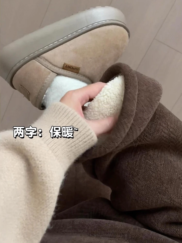 大码300斤雪尼尔羊羔绒阔腿裤女秋冬2025新款高腰垂感直筒加绒裤