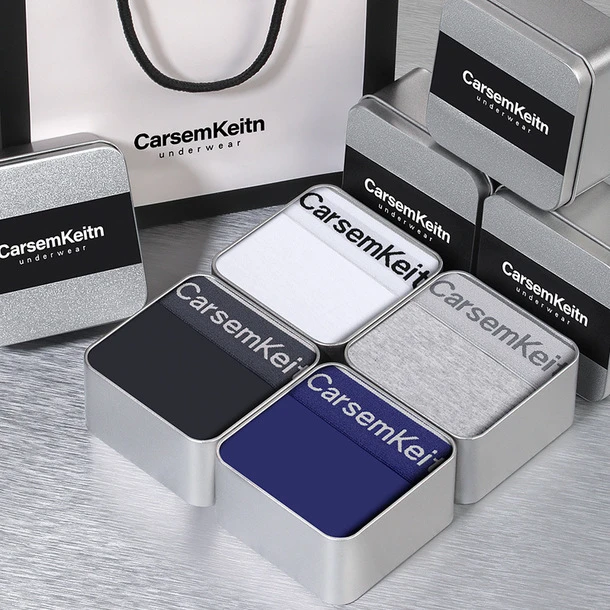 ckpl新款男士内裤莫代尔舒适平角裤透气抗菌内档四角裤礼盒装