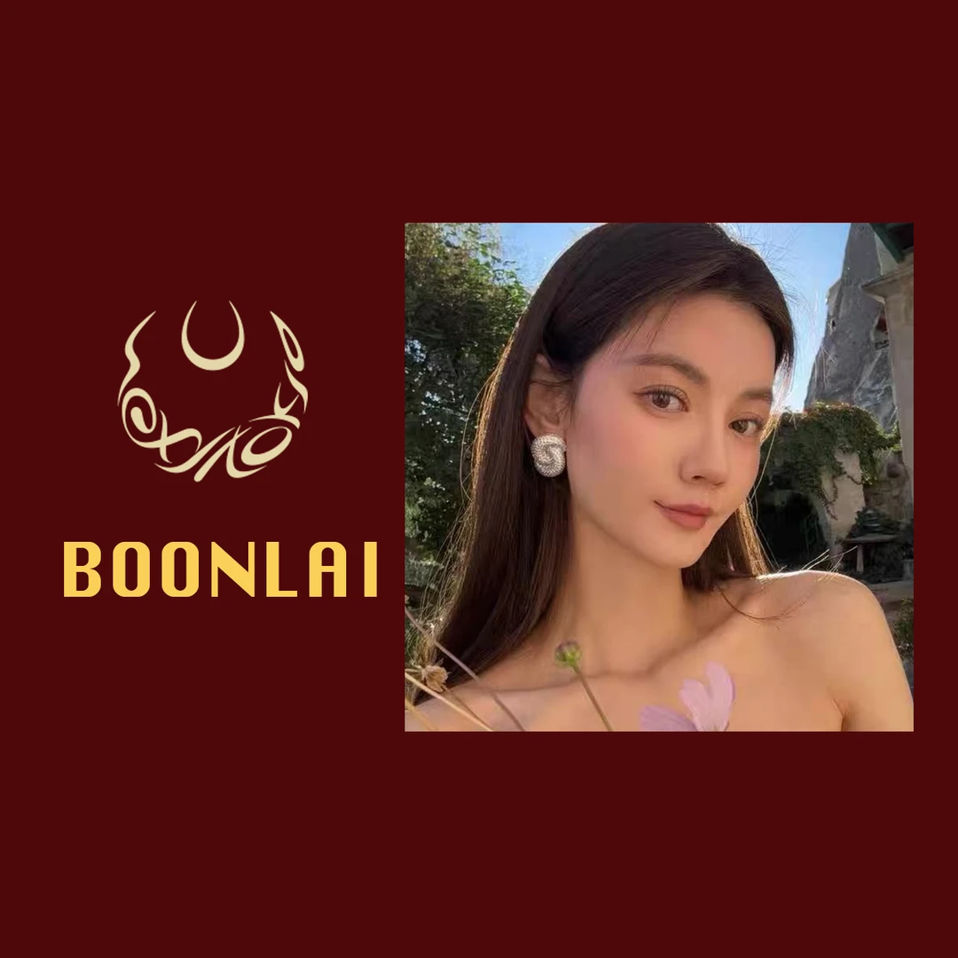 铜合金莫桑石耳饰 Boonlai 新款重工大货银色满钻交叉麻花耳环