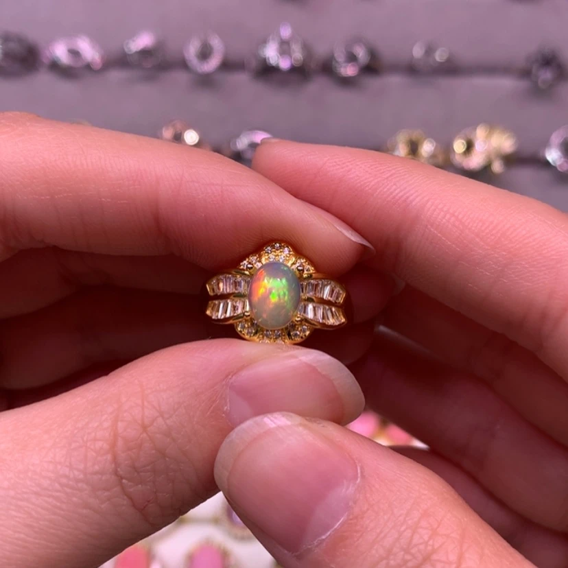 【闪购商品】欧泊戒指款式银S925镶嵌J***y