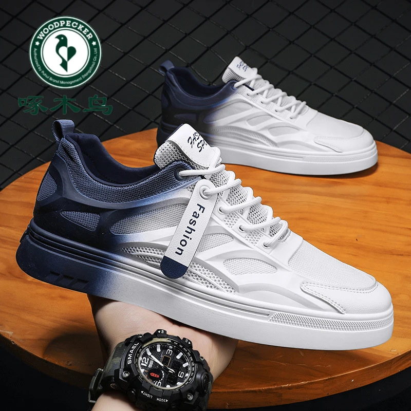 【正品】啄木鸟2025新款男鞋夏季薄款网面秋季休闲小白板鞋运动潮鞋