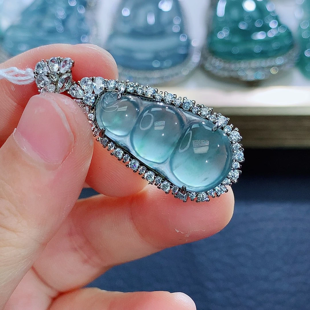 银S925镶嵌挂件翡翠翡翠