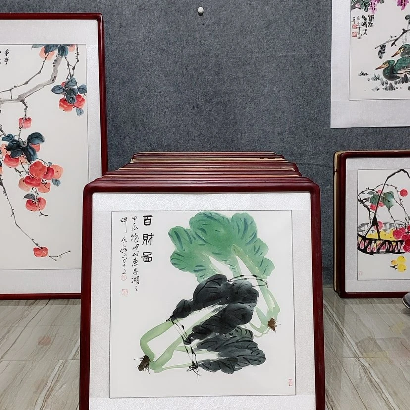 【闪购商品】国画书画作品带框65×65厘米