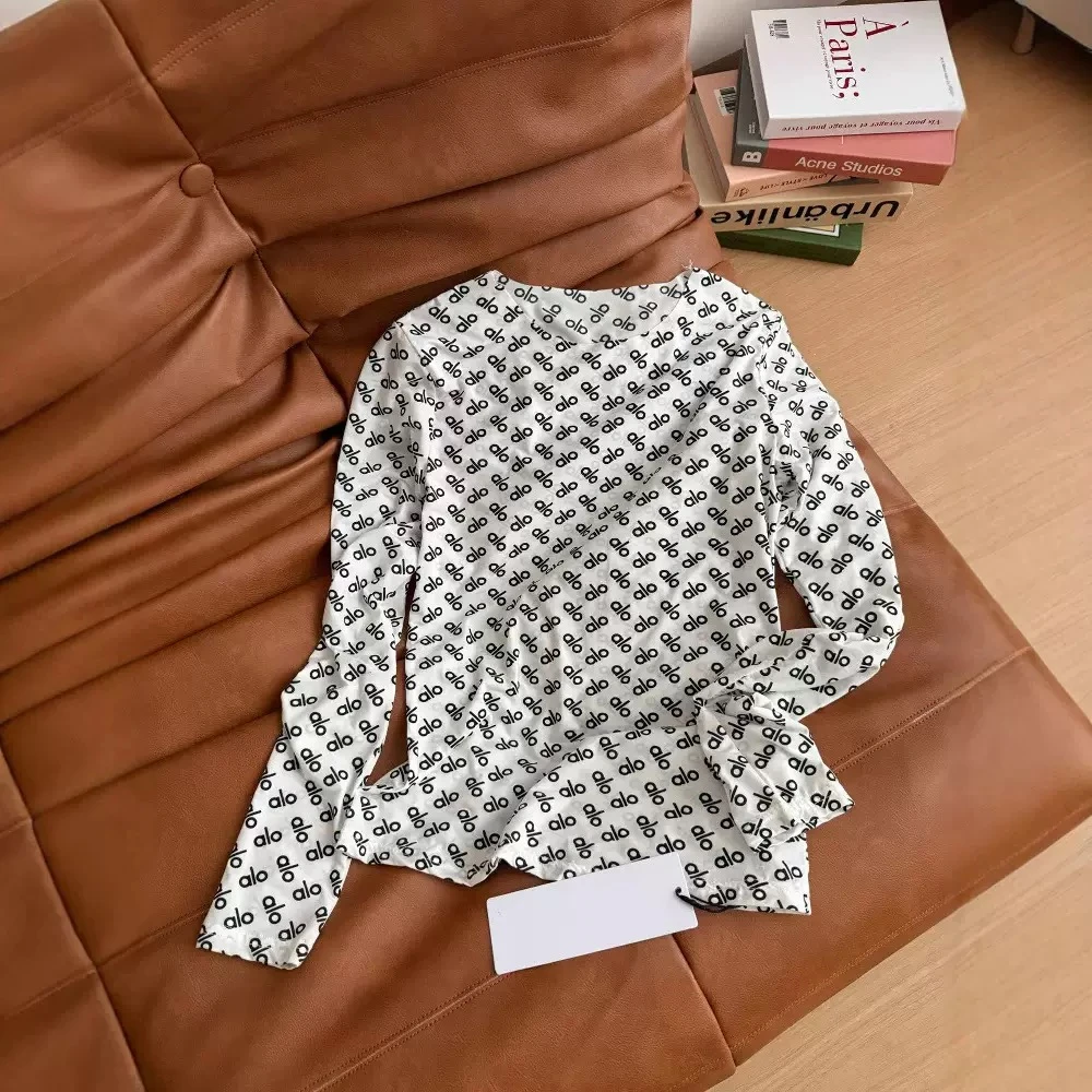 【LL】满印花修身长袖