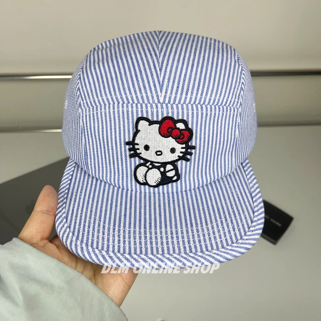 Kitty猫可爱新款平檐棒球帽女y2k甜酷辣妹滑板帽美式可调节遮阳帽