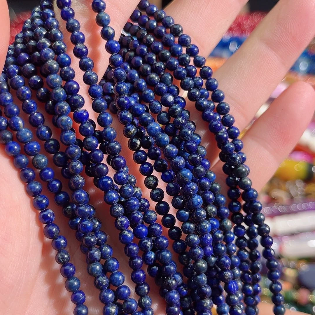 玛瑙/玉髓未镶嵌珠宝半成品青金一条4mm