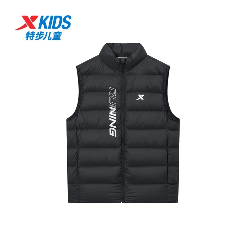 特步儿童冬季新款羽绒马甲中大童时尚百搭保暖外套675326369004