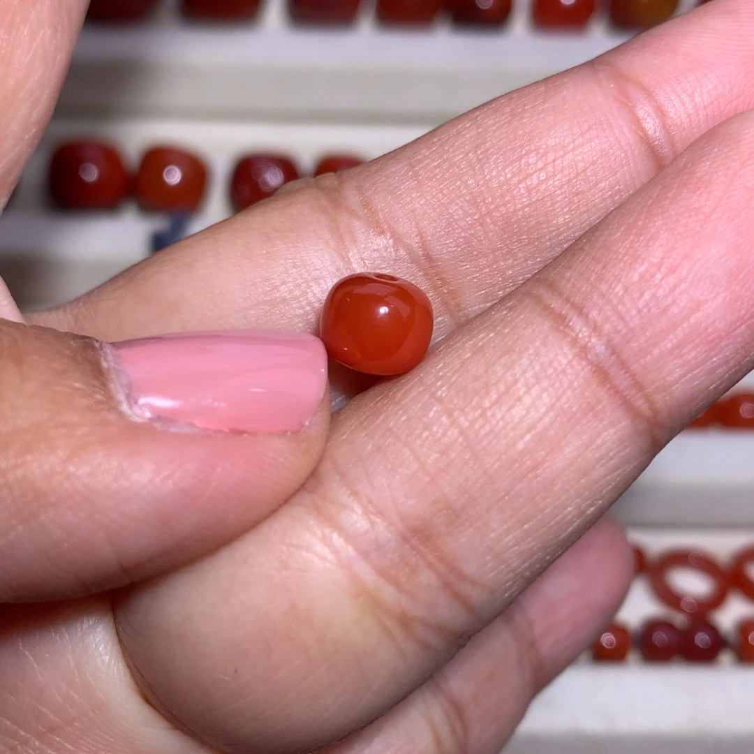 南红玛瑙未镶嵌老型7.7×6.4瓦西玫红