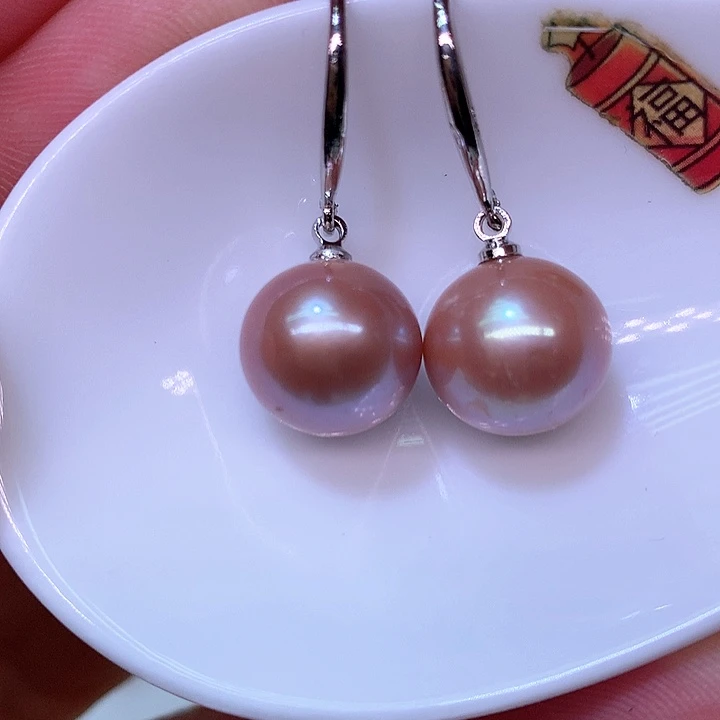 银S925镶嵌耳饰淡水珍珠