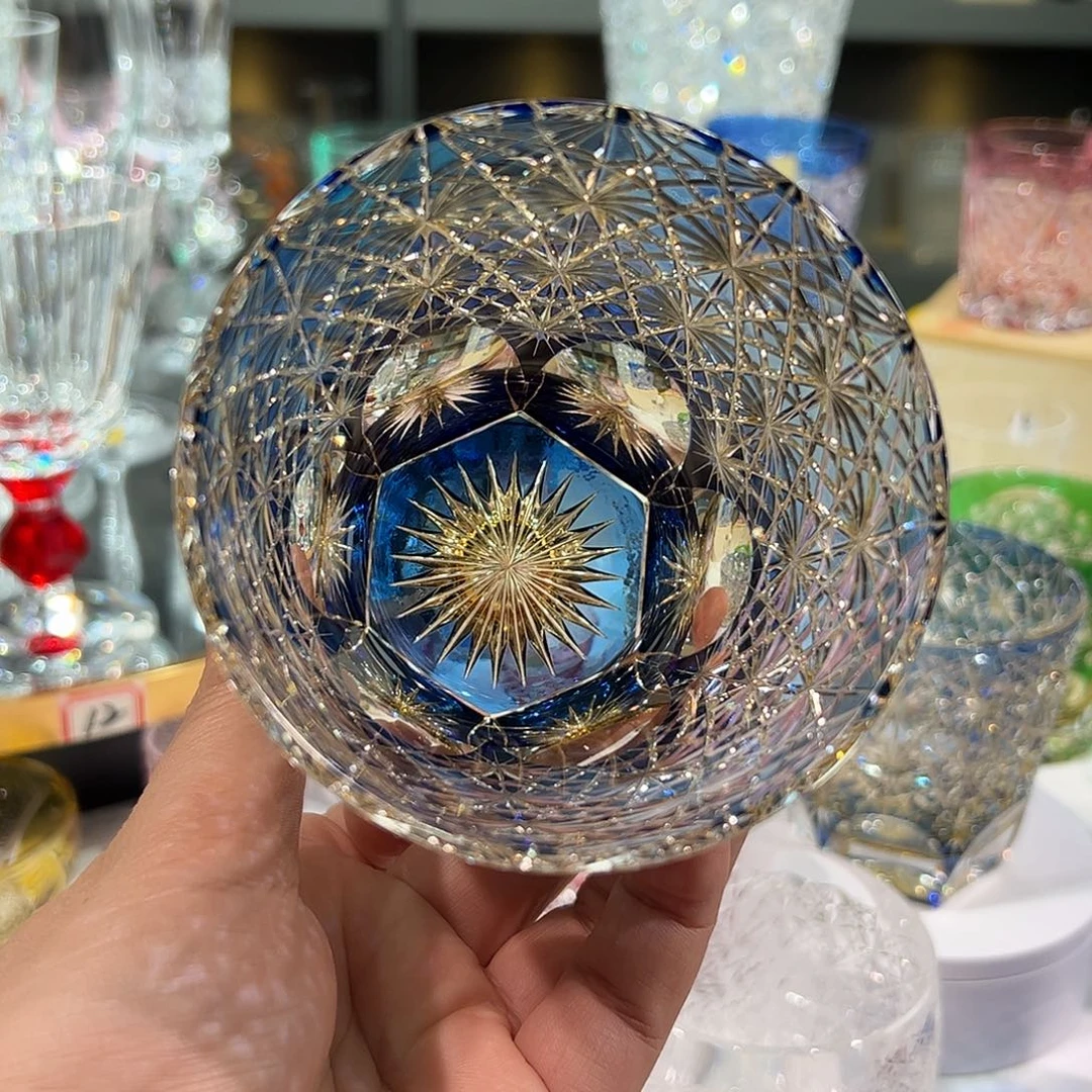 水晶玻璃手柄款精品蓝雏菊