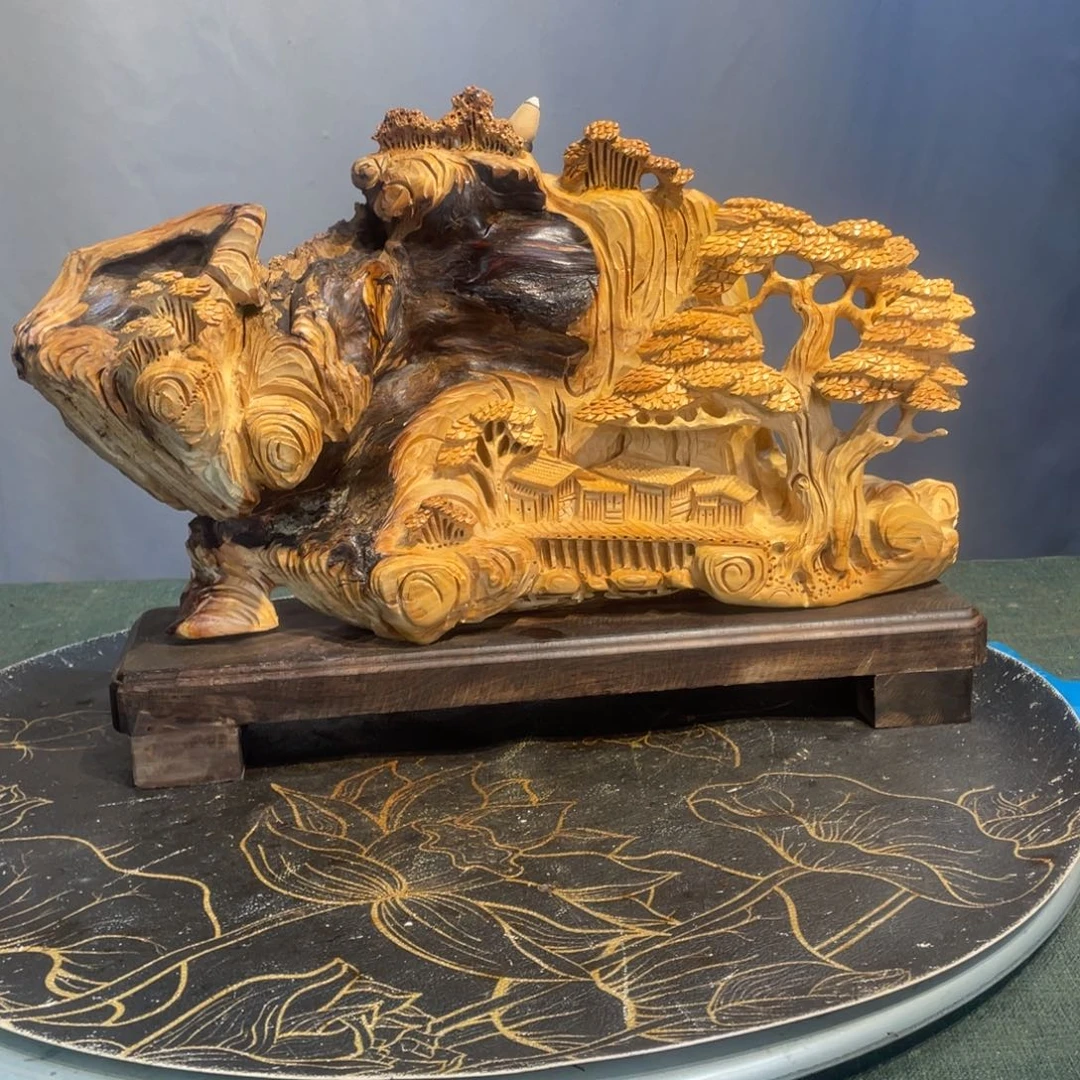 柏木（崖柏）黑油崖柏意境山水