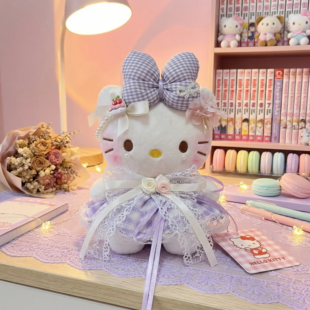 【送礼品袋】正版hellokitty紫丁泡泡三丽鸥KT包毛绒玩偶生日礼物