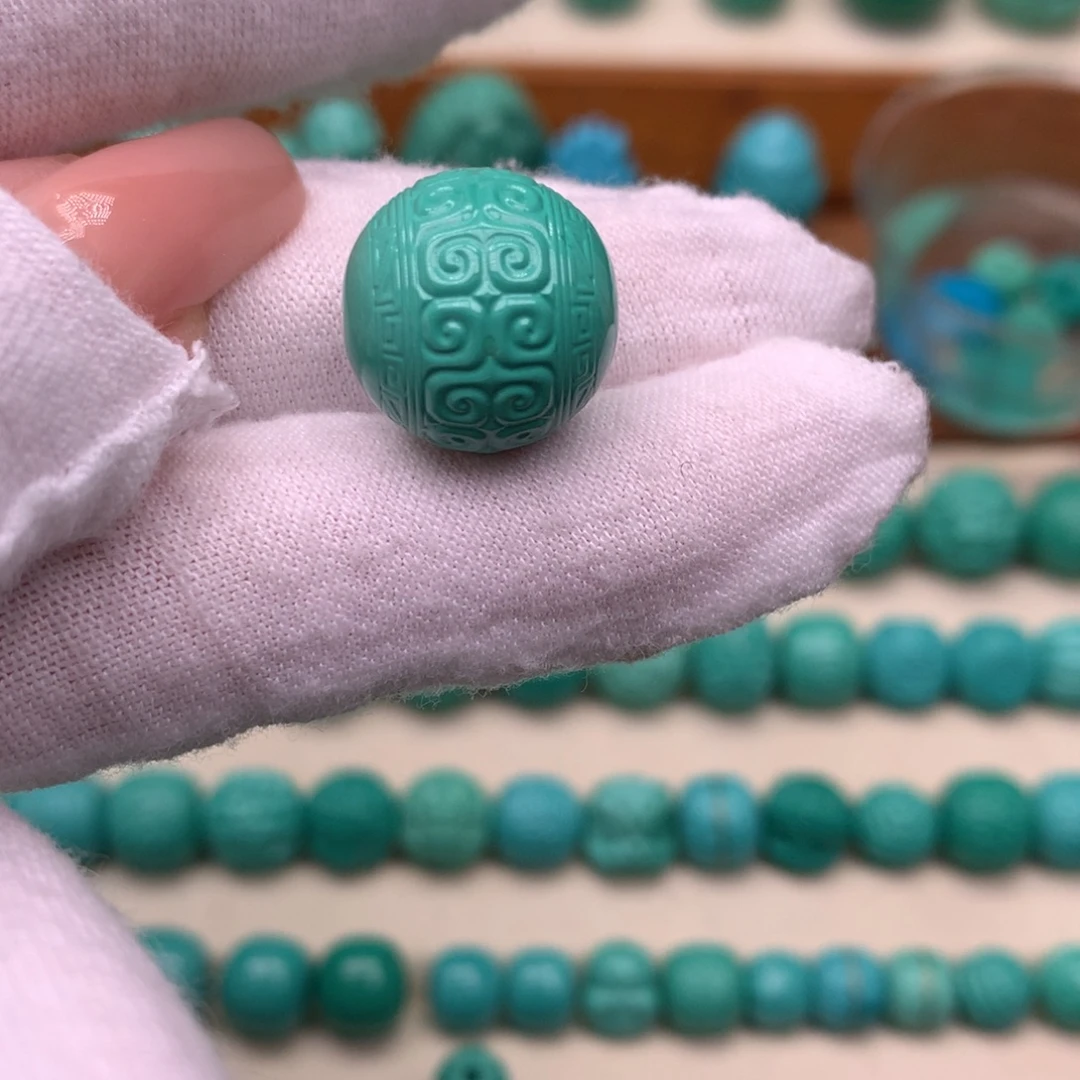 娜***福手工精工雕刻回纹圆珠卡15.1