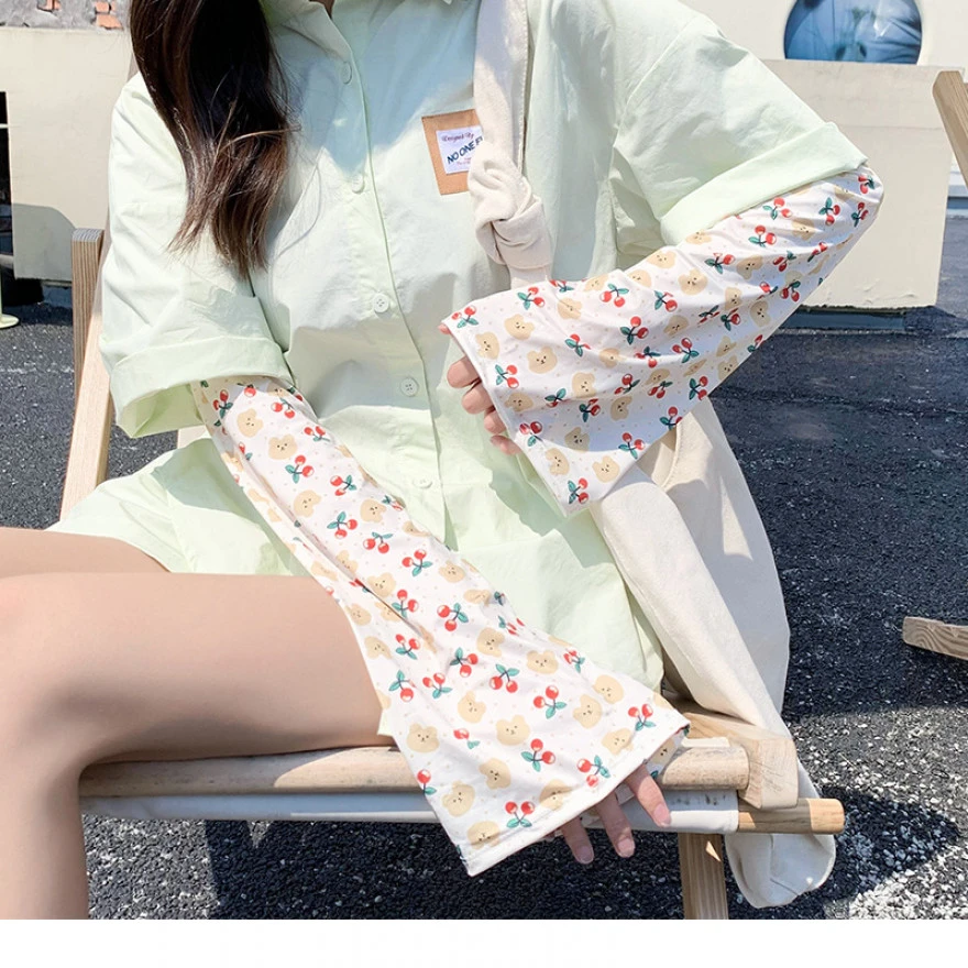 夏季简约防晒袖套时尚高级感百搭防紫外线女冰丝手套薄款夏天防嗮