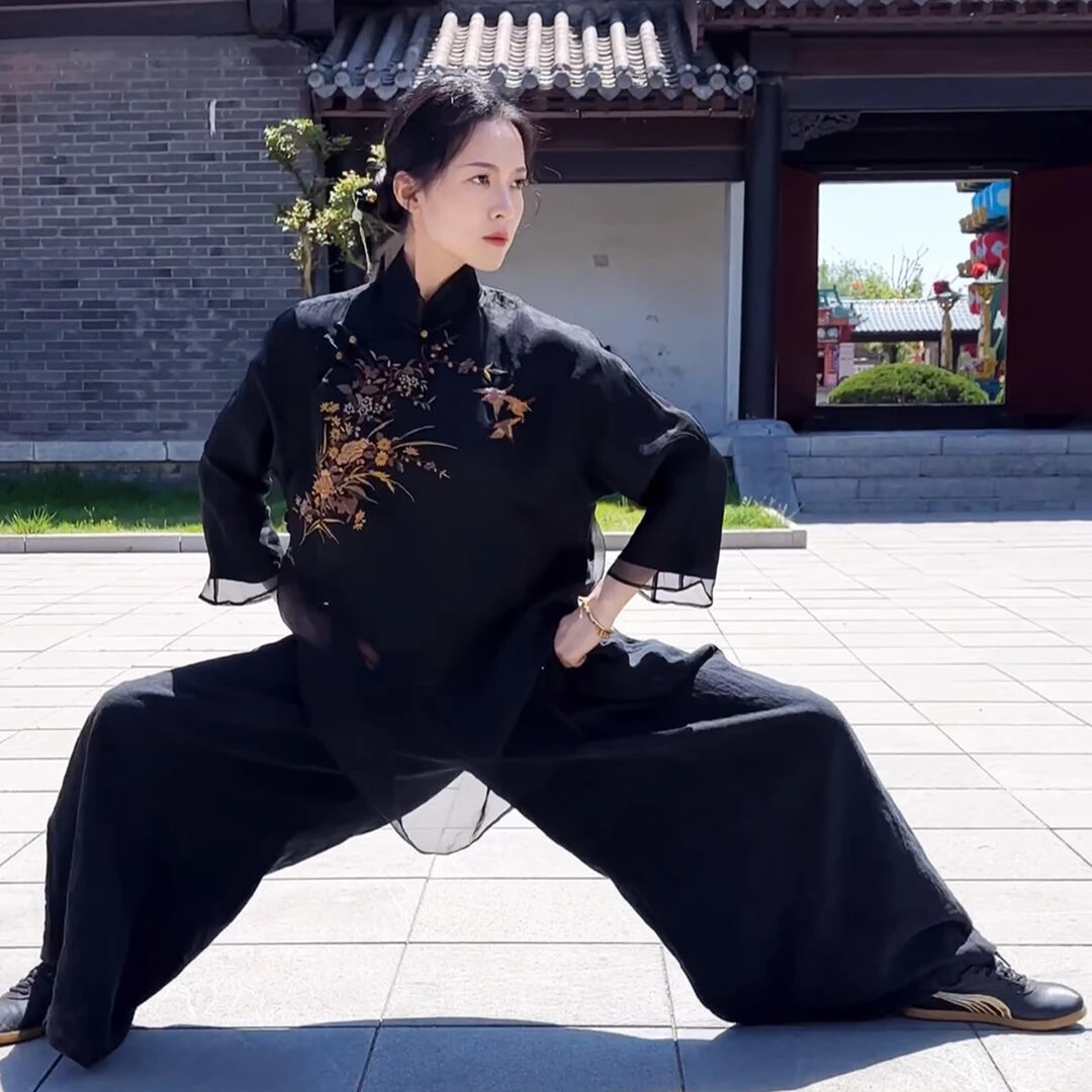 新中式国风复古黑色衬衫女高级感轻奢减龄洋气宽松百搭长袖上衣夏