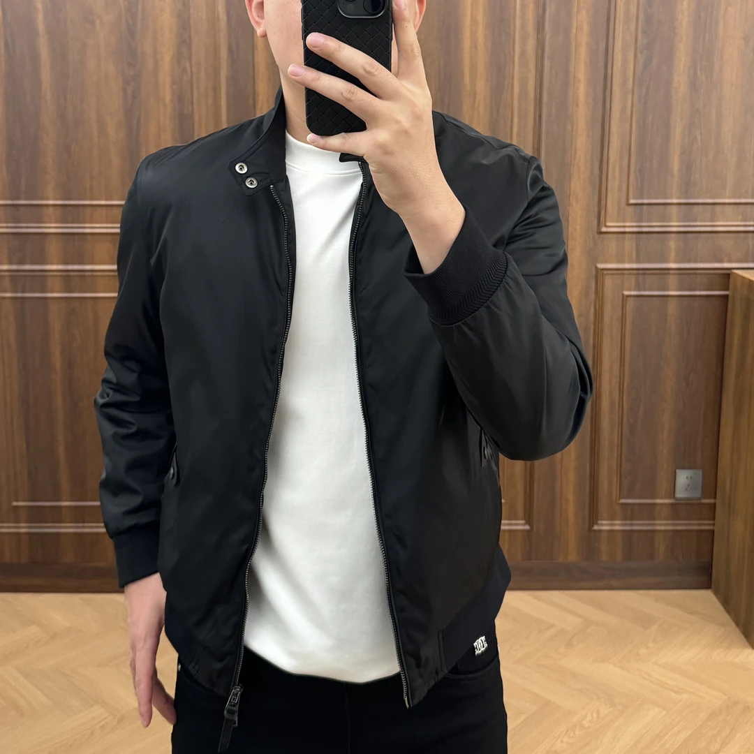 态度|8159冬季男士简约哈灵顿立领短款白鹅绒极简风羽绒服