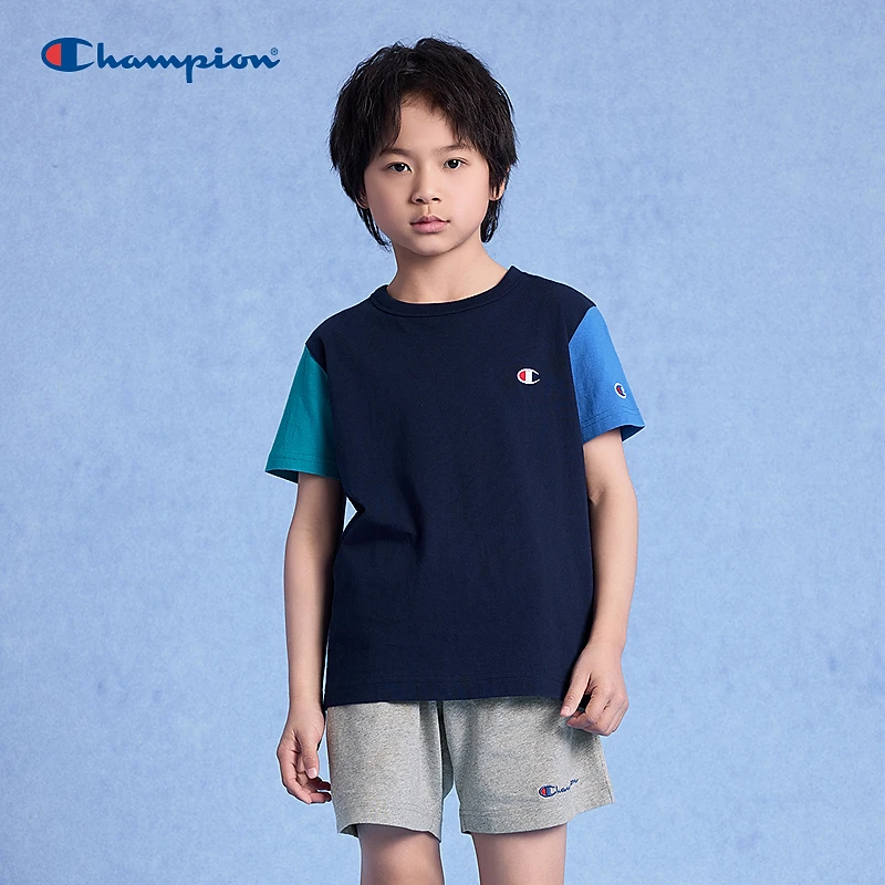 【儿童节礼物】Champion童装25春夏复古经典短袖T恤CK-B323