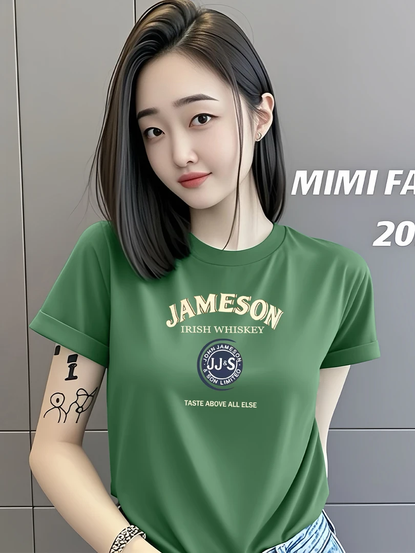 韩版夏季短袖t恤女士宽松新款休闲百搭显瘦时尚妈妈圆领减龄上衣