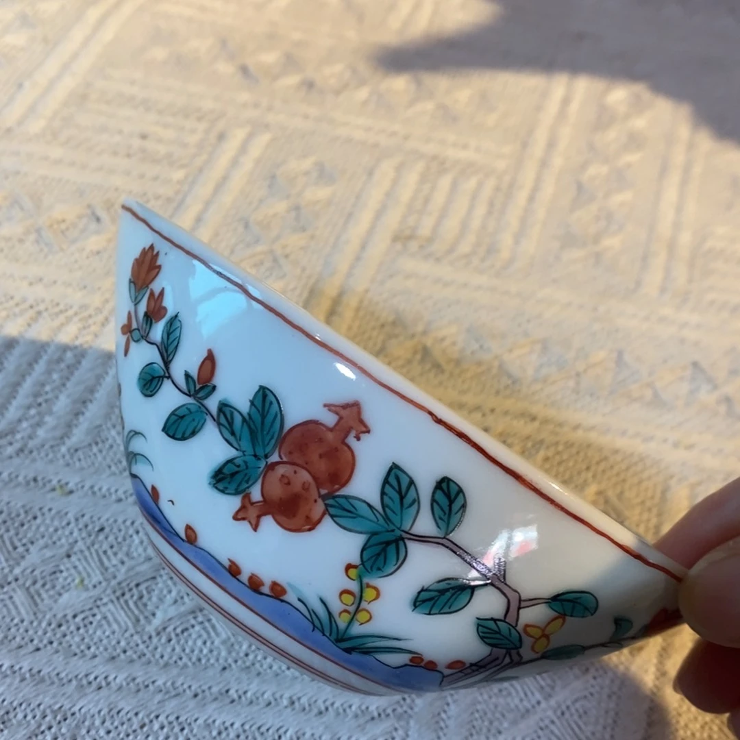 瓷片平安吉兆手绘石榴