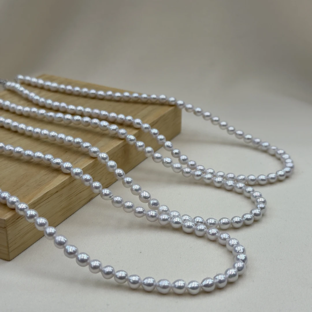 TX322【彩云之巅】天然极光小圆巴碎银子珍珠满串多样性发一