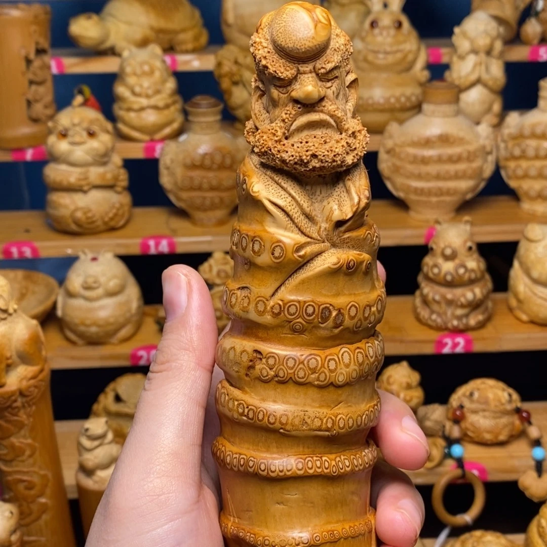 竹达摩竹雕小摆件