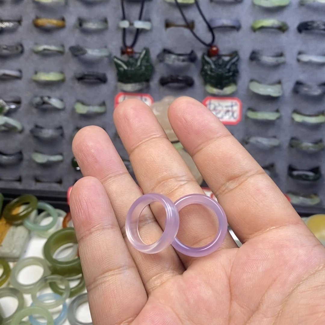 蛇纹石玉戒指未镶嵌꧁**꧂18