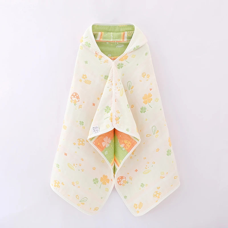 纯棉纱布斗篷浴巾a类儿童浴袍披风游泳可穿沙滩巾洗澡吸水浴衣